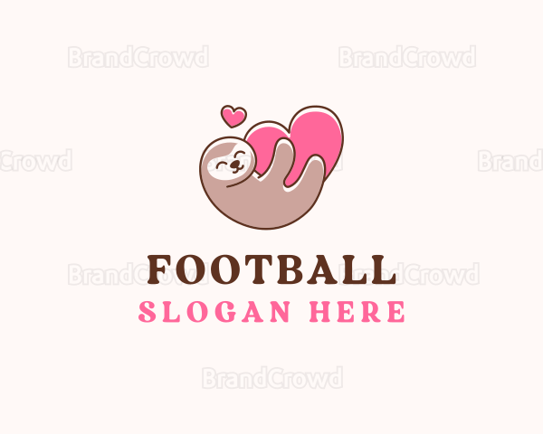 Sloth Hug Heart Logo