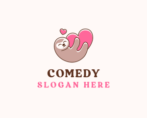 Sloth Hug Heart Logo