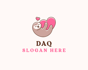 Nursery - Sloth Hug Heart logo design