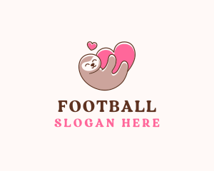 Mascot - Sloth Hug Heart logo design