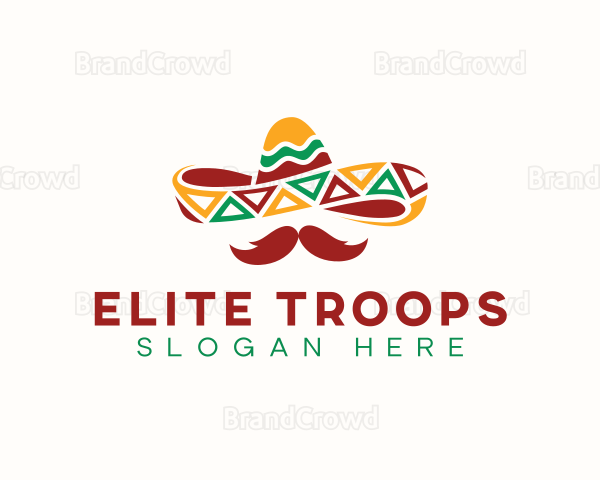 Hat Mexican Mustache Logo