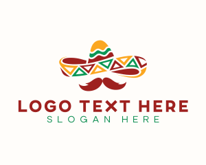 Hat Mexican Mustache logo design