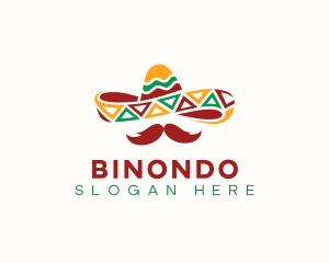 Hat Mexican Mustache Logo