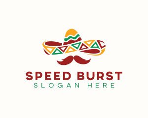 Hat Mexican Mustache Logo