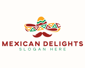 Hat Mexican Mustache logo design