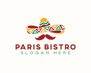 Fiesta Hat Mustache logo design