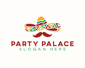 Fiesta Hat Mustache logo design