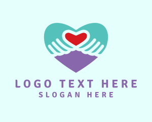 Together - Heart Hand Love logo design