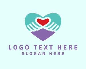 Dating App - Heart Hand Love logo design