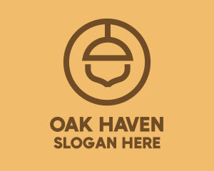 Oak - Brown Oak Acorn logo design