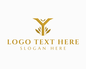Fashion - Feather Fashion Letter Y logo design