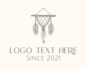 Handwoven - Wooden Boho Macrame Decor logo design