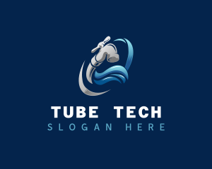 Tube - Water Faucet Plumbing logo design