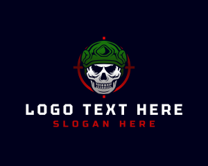 Bullet - Skull Crosshair Shooting logo design