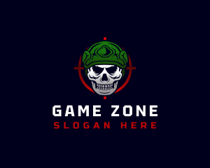 Skull Crosshair Shooting logo design