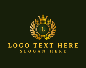 Gold - Luxury Wreath Crown logo design