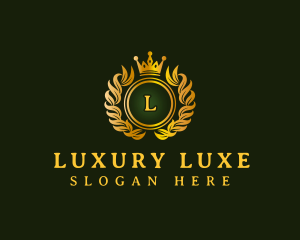 Luxury Wreath Crown logo design