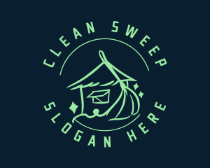 Cleaning Broom House logo design