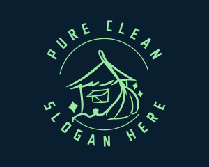 Cleaning Broom House logo design