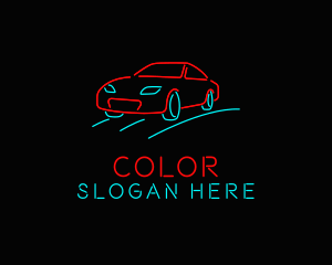 Retro Neon Car Logo