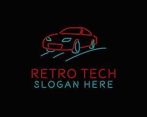 Retro Neon Car logo design