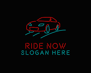 Retro Neon Car logo design