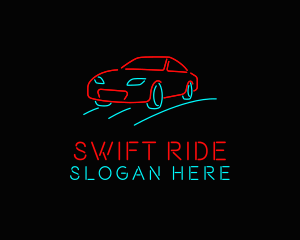 Retro Neon Car logo design