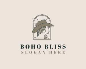 Cowgirl Hat Boho Boutique logo design
