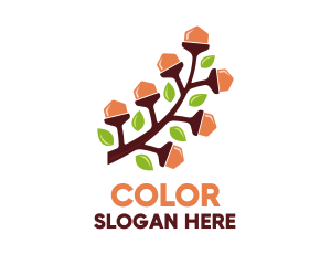 Vegan - Acorn Nut Branch logo design