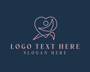 Healing - Yoga Heart Meditation logo design