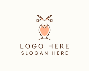 Farmer - Ranch Goat Animal logo design