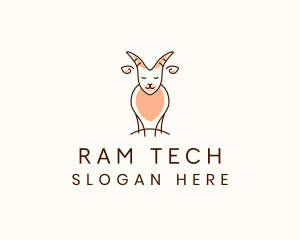 Ranch Goat Animal logo design