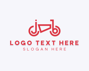 Cycling - Red Bike Letter J & B logo design