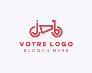 E Bike - Red Bike Letter J & B logo design