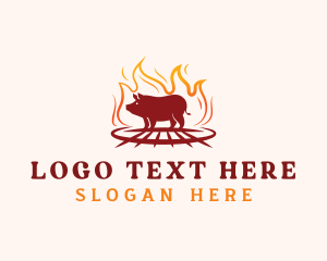 Slaughterhouse - Pork Grill Barbecue logo design