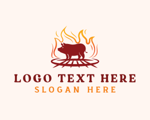 Pork Grill Barbecue Logo