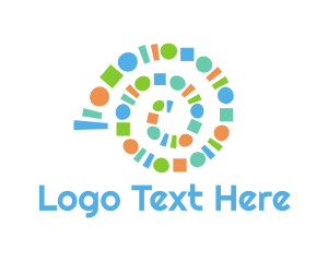Shell - Colorful Shapes Spiral logo design