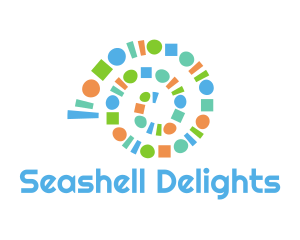 Seashell - Colorful Shapes Spiral logo design