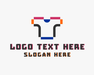 Pixel Shirt Merch logo design