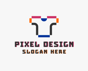 Pixel Shirt Merch logo design