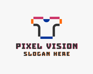 Pixel Shirt Merch logo design