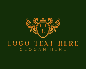 Pegasus - Luxury Stallion Shield logo design