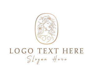 Hair Stylist - Golden Woman Goddess logo design