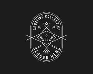 Minimalist Hipster Crown logo design