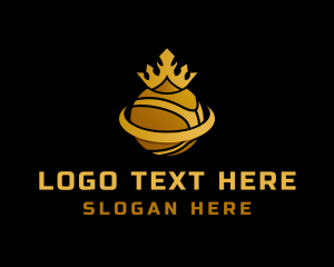 Basketball - Golden Basketball Crown logo design
