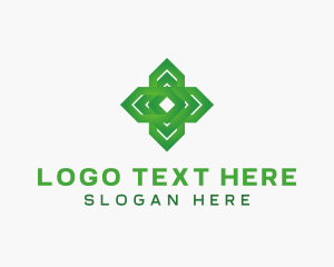 Green Cross - Geometric Cross  Religion logo design