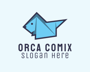 Dog Paper Origami  Logo