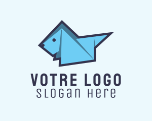 Dog Paper Origami  Logo