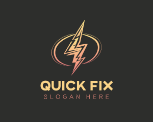 Energy Lightning Bolt logo design