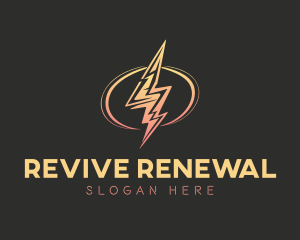 Energy Lightning Bolt logo design